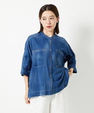 PHBHD41230 GEORGES RECH(小さいサイズ)(メゾン ドゥ サンク)  [セットアップ対応]ライトデニムドルマンスリーブブラウス ブルー