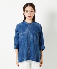 PHBHD41230 GEORGES RECH(小さいサイズ)(メゾン ドゥ サンク)  [セットアップ対応]ライトデニムドルマンスリーブブラウス ブルー