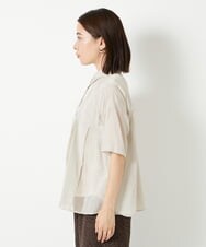 PHBHD44290 GEORGES RECH(小さいサイズ)(メゾン ドゥ サンク) メッシュシアータック5分袖ブラウス ベージュ