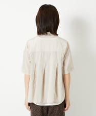 PHBHD44290 GEORGES RECH(小さいサイズ)(メゾン ドゥ サンク) メッシュシアータック5分袖ブラウス ベージュ