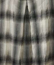PHBHE63250 GEORGES RECH(小さいサイズ)(メゾン ドゥ サンク) シアーチェックバンドカラーブラウス ブラウン