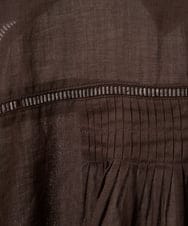 PHBHE66290 GEORGES RECH(小さいサイズ)(メゾン ドゥ サンク) ハシゴレースドルマンリネンタックシャツ ブルー