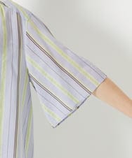 PHBHF50250 GEORGES RECH(小さいサイズ)(メゾン ドゥ サンク) マルチボーダースキッパーブラウス ライトブルー