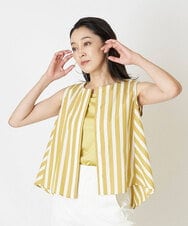PHBHP03210 GEORGES RECH(小さいサイズ)(メゾン ドゥ サンク) 【セットアップ対応】ストライプノースリーブシャツ イエロー