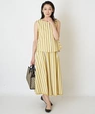 PHBHP03210 GEORGES RECH(小さいサイズ)(メゾン ドゥ サンク) 【セットアップ対応】ストライプノースリーブシャツ イエロー