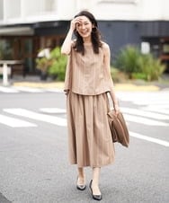 PHBHP03210 GEORGES RECH(小さいサイズ)(メゾン ドゥ サンク) 【セットアップ対応】ストライプノースリーブシャツ イエロー