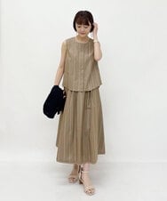 PHBHP03210 GEORGES RECH(小さいサイズ)(メゾン ドゥ サンク) 【セットアップ対応】ストライプノースリーブシャツ イエロー