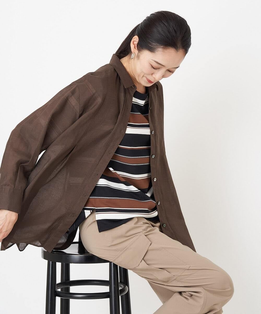 PHBHT04290 GEORGES RECH(小さいサイズ)(メゾン ドゥ サンク) ラミータンブラーピンタックシャツ ラベンダー