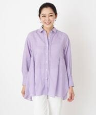 PHBHT04290 GEORGES RECH(小さいサイズ)(メゾン ドゥ サンク) ラミータンブラーピンタックシャツ ラベンダー