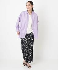 PHBHT04290 GEORGES RECH(小さいサイズ)(メゾン ドゥ サンク) ラミータンブラーピンタックシャツ ラベンダー