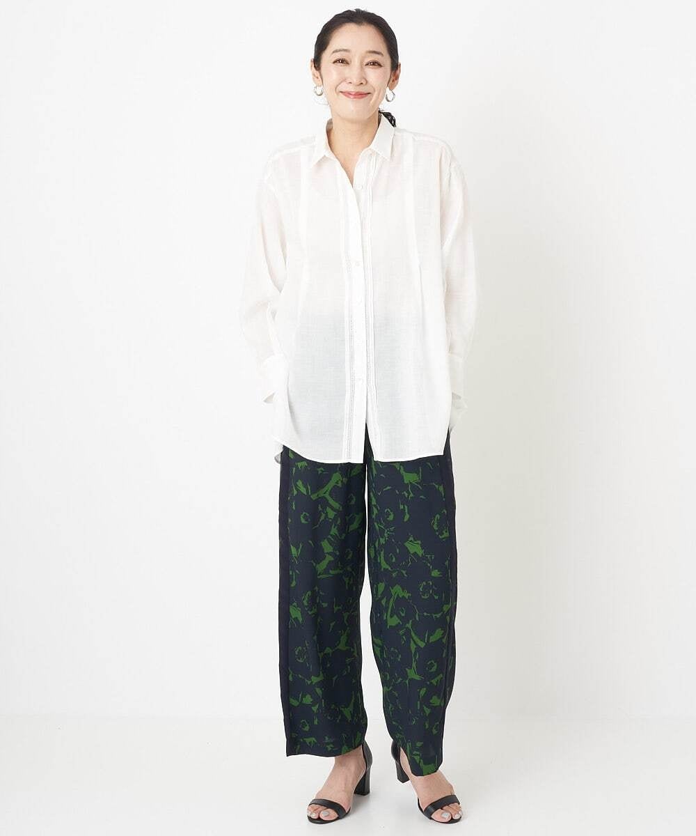 PHBHT04290 GEORGES RECH(小さいサイズ)(メゾン ドゥ サンク) ラミータンブラーピンタックシャツ ラベンダー