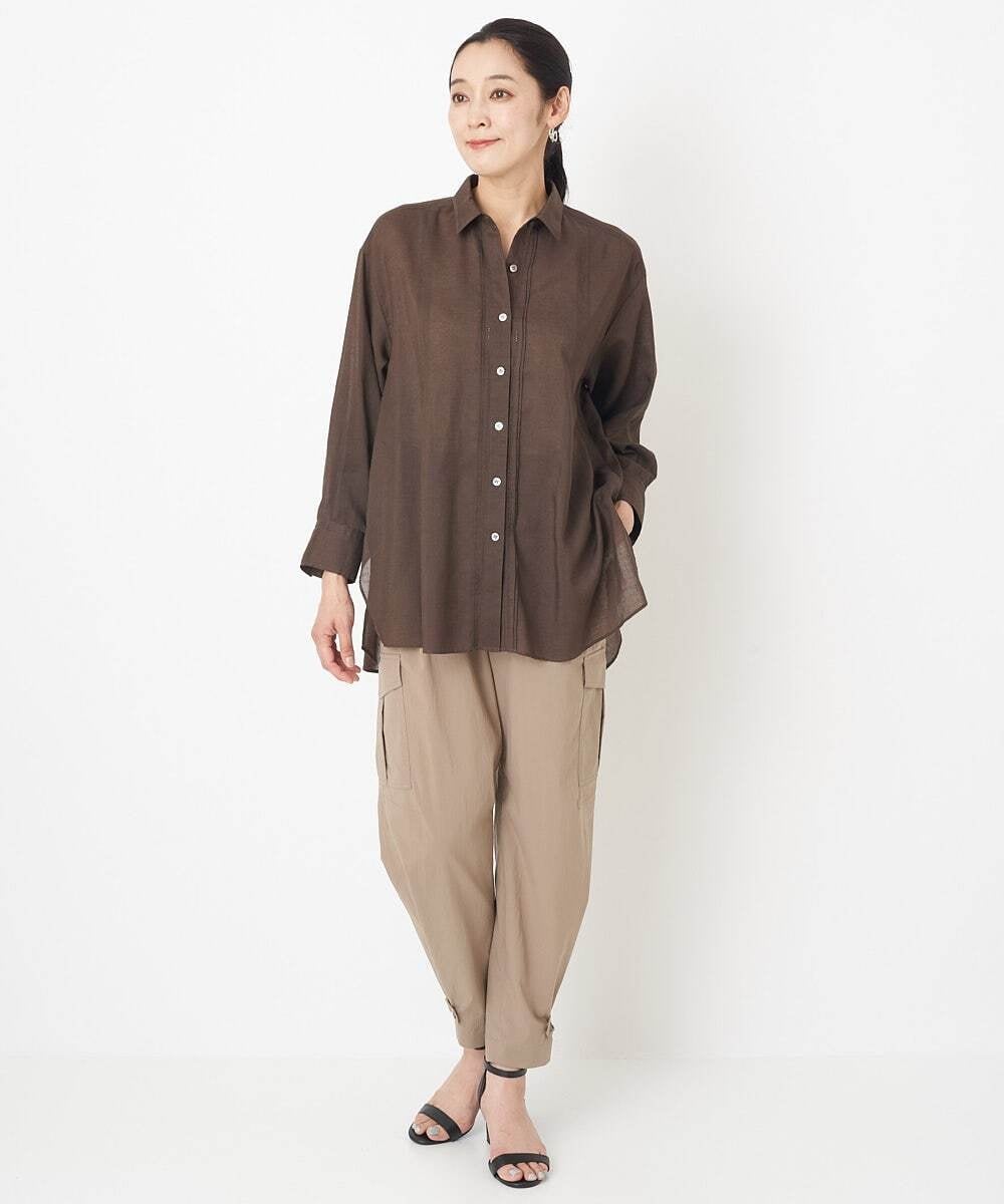 PHBHT04290 GEORGES RECH(小さいサイズ)(メゾン ドゥ サンク) ラミータンブラーピンタックシャツ ラベンダー
