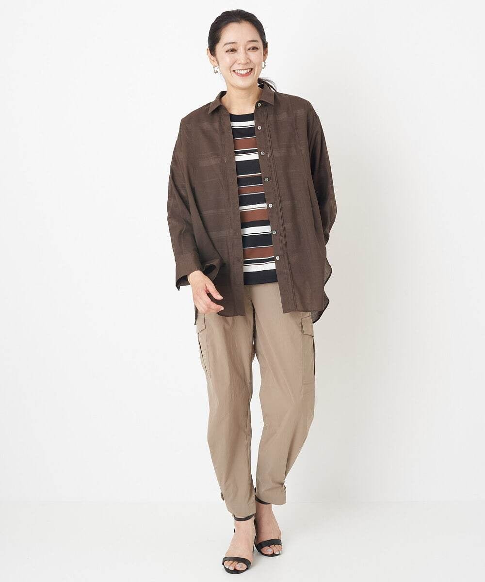 PHBHT04290 GEORGES RECH(小さいサイズ)(メゾン ドゥ サンク) ラミータンブラーピンタックシャツ ラベンダー