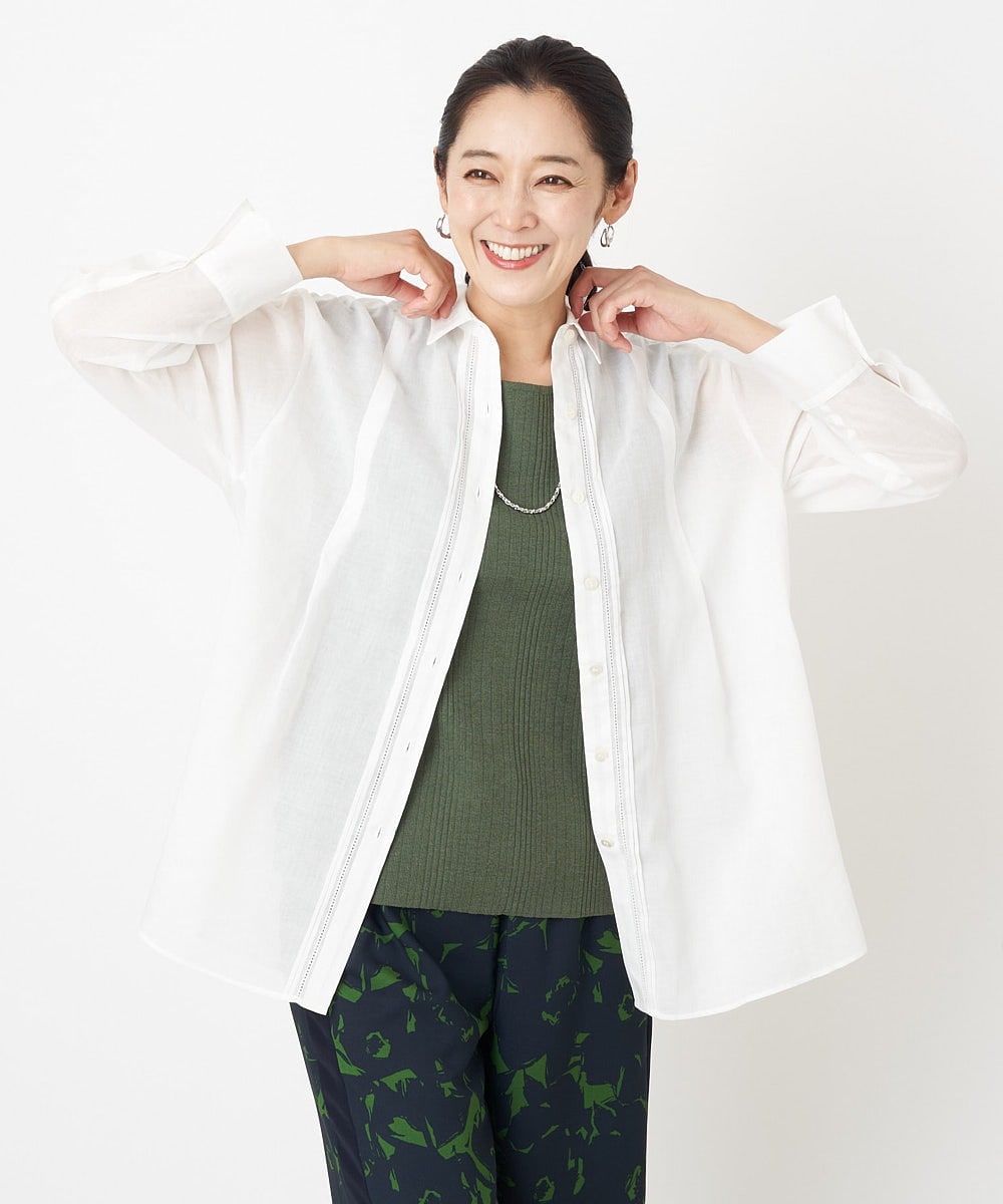 PHBHT04290 GEORGES RECH(小さいサイズ)(メゾン ドゥ サンク) ラミータンブラーピンタックシャツ ラベンダー
