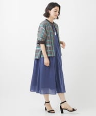 PHBHW01390 GEORGES RECH(小さいサイズ)(メゾン ドゥ サンク) [セットアップ対応]グラフィカルチェックシースルーブラウス ブラウン系