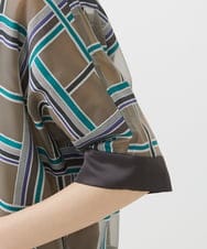 PHBHW01390 GEORGES RECH(小さいサイズ)(メゾン ドゥ サンク) [セットアップ対応]グラフィカルチェックシースルーブラウス ブラウン系