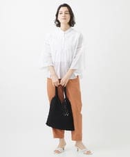 PHBHW07270 GEORGES RECH(小さいサイズ)(メゾン ドゥ サンク) ローンドビーストライプフレアスリーブブラウス ホワイト
