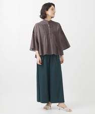 PHBHW07270 GEORGES RECH(小さいサイズ)(メゾン ドゥ サンク) ローンドビーストライプフレアスリーブブラウス ホワイト