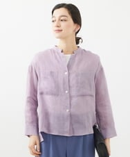 PHBHW15250 GEORGES RECH(小さいサイズ)(メゾン ドゥ サンク) ラミーカルゼスキッパーシャツブラウス ラベンダー