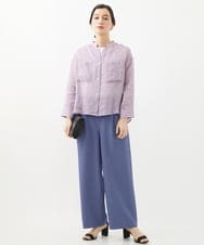 PHBHW15250 GEORGES RECH(小さいサイズ)(メゾン ドゥ サンク) ラミーカルゼスキッパーシャツブラウス ラベンダー