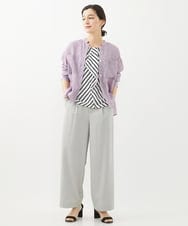 PHBHW15250 GEORGES RECH(小さいサイズ)(メゾン ドゥ サンク) ラミーカルゼスキッパーシャツブラウス ラベンダー