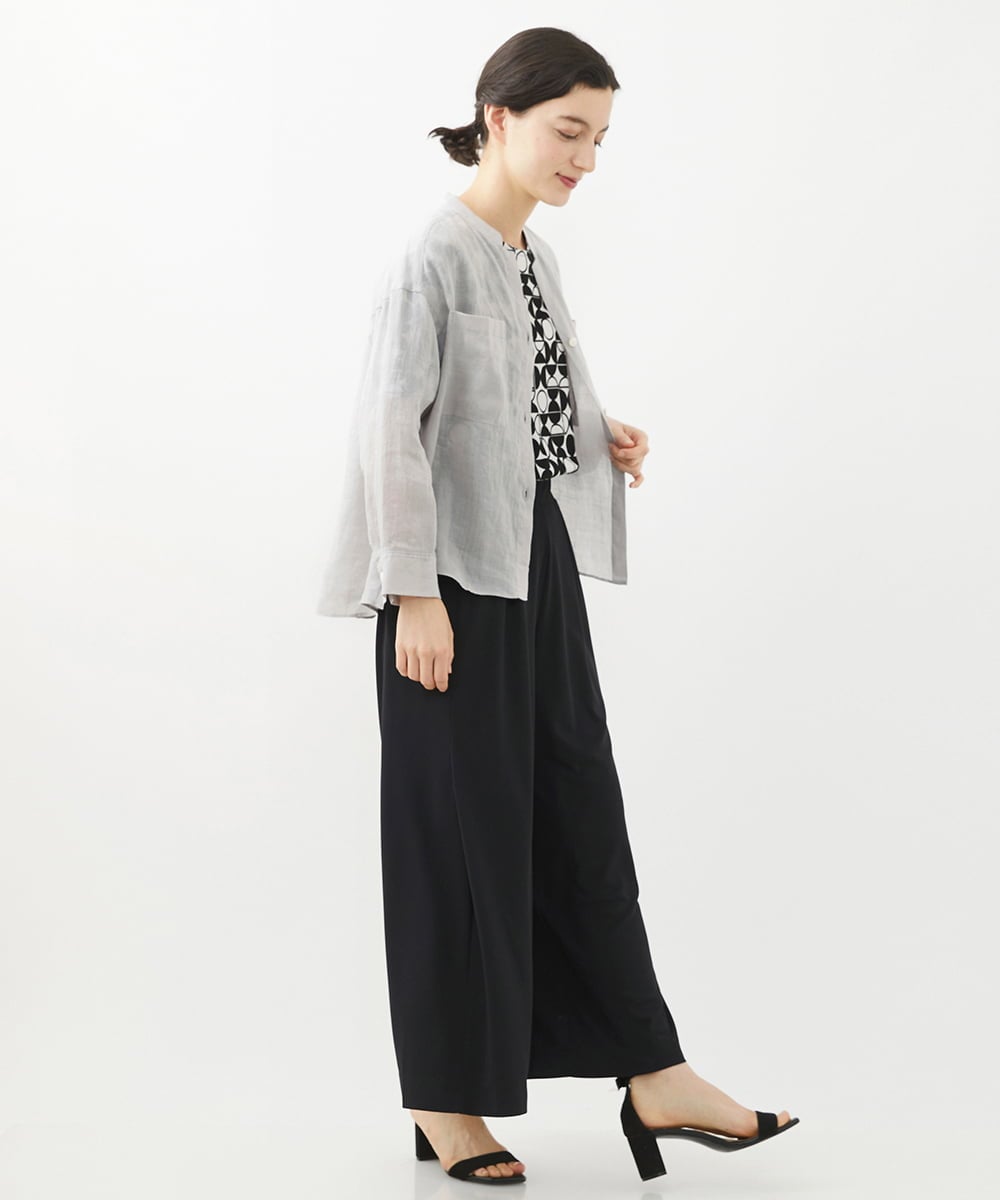 PHBHW15250 GEORGES RECH(小さいサイズ)(メゾン ドゥ サンク) ラミーカルゼスキッパーシャツブラウス ラベンダー