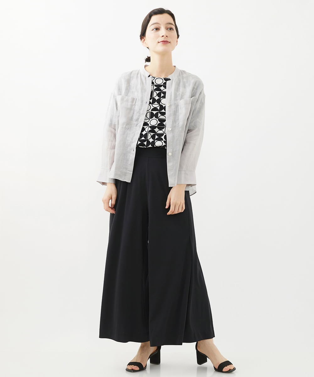 PHBHW15250 GEORGES RECH(小さいサイズ)(メゾン ドゥ サンク) ラミーカルゼスキッパーシャツブラウス ラベンダー