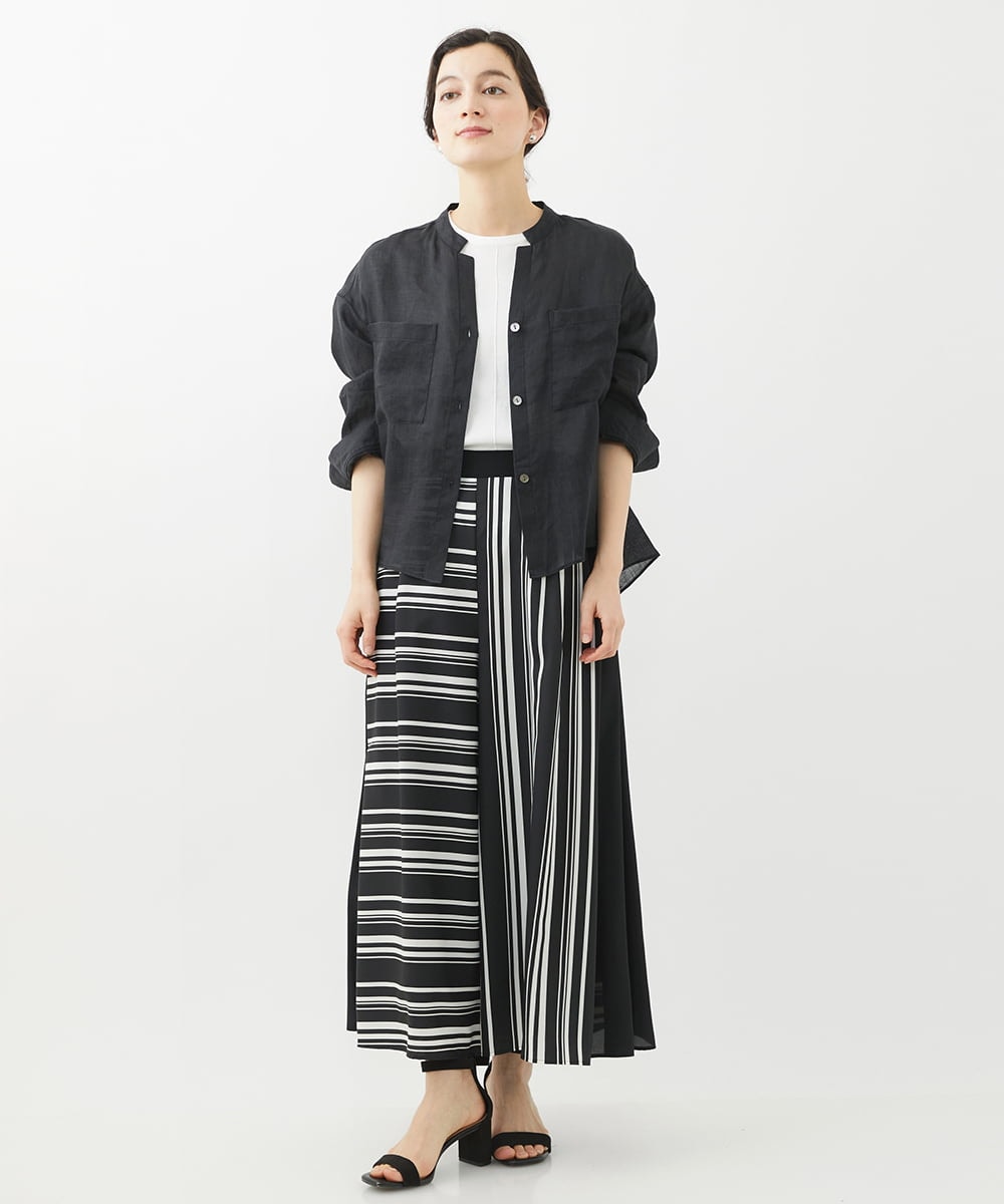 PHBHW15250 GEORGES RECH(小さいサイズ)(メゾン ドゥ サンク) ラミーカルゼスキッパーシャツブラウス ラベンダー