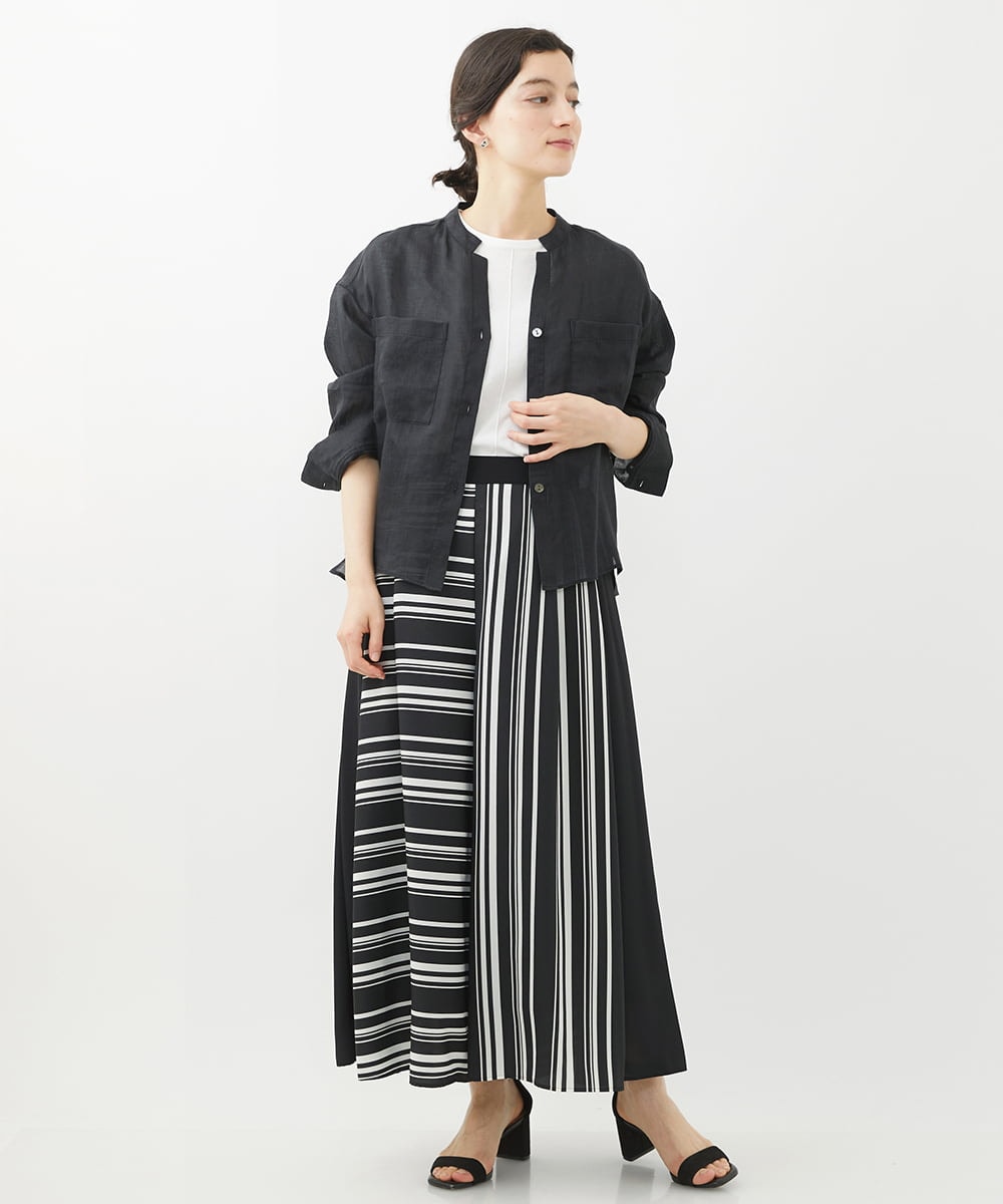PHBHW15250 GEORGES RECH(小さいサイズ)(メゾン ドゥ サンク) ラミーカルゼスキッパーシャツブラウス ラベンダー
