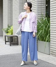 PHBHW15250 GEORGES RECH(小さいサイズ)(メゾン ドゥ サンク) ラミーカルゼスキッパーシャツブラウス ラベンダー
