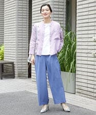 PHBHW15250 GEORGES RECH(小さいサイズ)(メゾン ドゥ サンク) ラミーカルゼスキッパーシャツブラウス ラベンダー