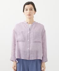 PHBHW15250 GEORGES RECH(小さいサイズ)(メゾン ドゥ サンク) ラミーカルゼスキッパーシャツブラウス ラベンダー