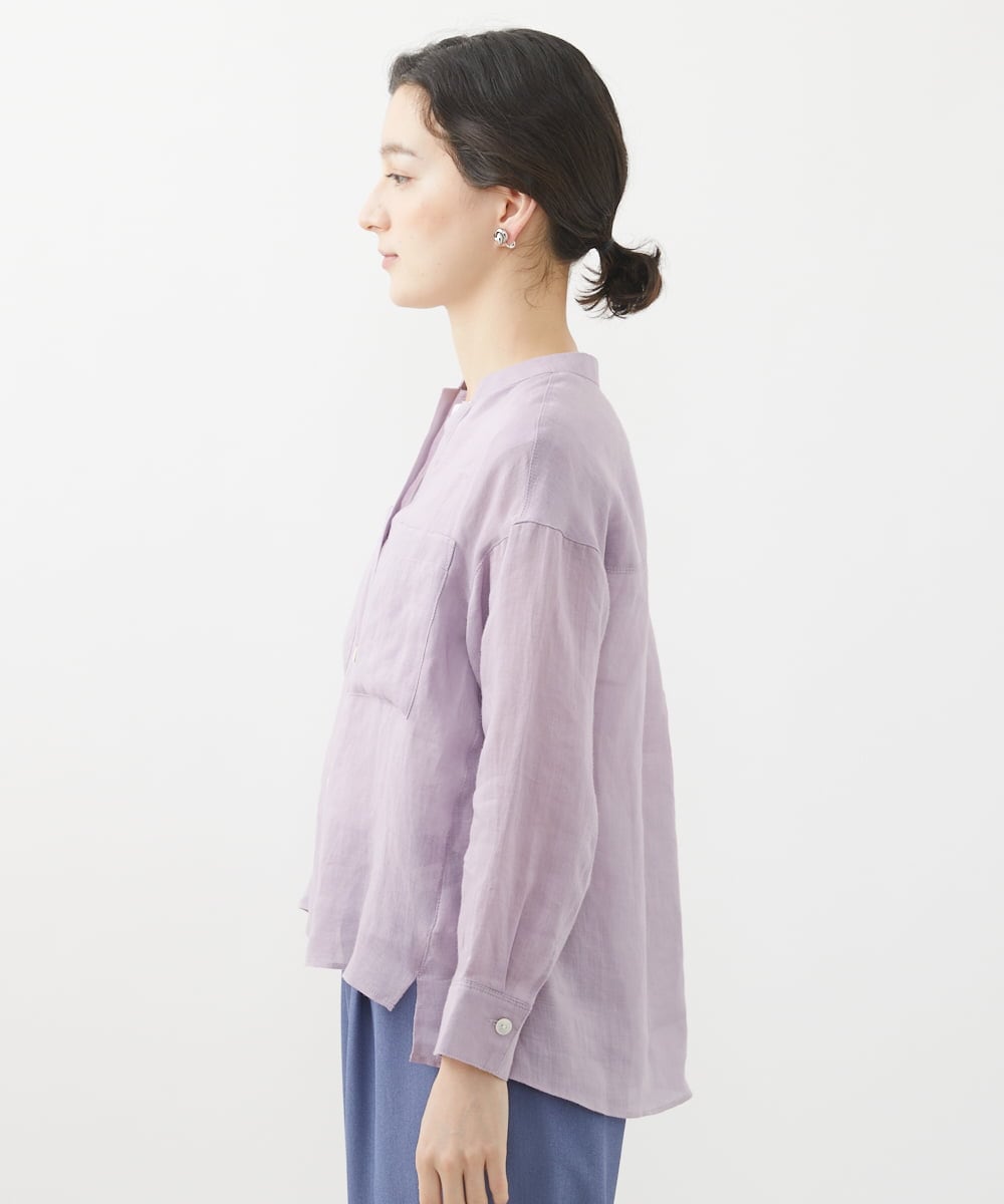 PHBHW15250 GEORGES RECH(小さいサイズ)(メゾン ドゥ サンク) ラミーカルゼスキッパーシャツブラウス ラベンダー