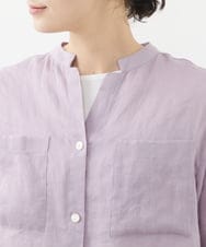 PHBHW15250 GEORGES RECH(小さいサイズ)(メゾン ドゥ サンク) ラミーカルゼスキッパーシャツブラウス ラベンダー
