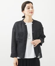PHBHW15250 GEORGES RECH(小さいサイズ)(メゾン ドゥ サンク) ラミーカルゼスキッパーシャツブラウス ブラック