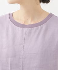 PHBHW16230 GEORGES RECH(小さいサイズ)(メゾン ドゥ サンク) ラミーカルゼクルーネックシアー5分袖Tシャツ ラベンダー