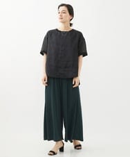 PHBHW16230 GEORGES RECH(小さいサイズ)(メゾン ドゥ サンク) ラミーカルゼクルーネックシアー5分袖Tシャツ ラベンダー