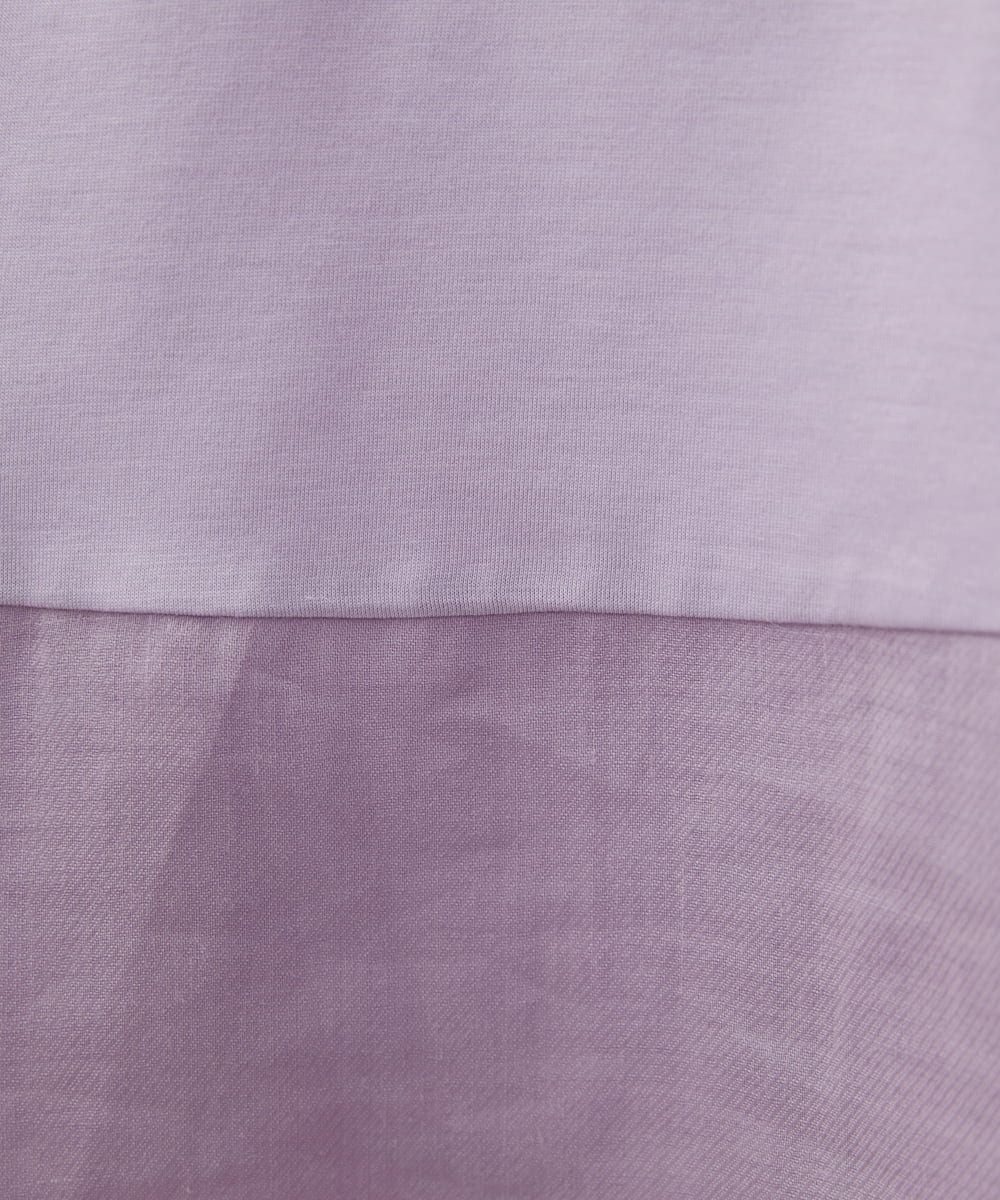 PHBHW16230 GEORGES RECH(小さいサイズ)(メゾン ドゥ サンク) ラミーカルゼクルーネックシアー5分袖Tシャツ ラベンダー