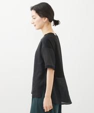PHBHW16230 GEORGES RECH(小さいサイズ)(メゾン ドゥ サンク) ラミーカルゼクルーネックシアー5分袖Tシャツ ラベンダー