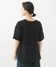 PHBHW16230 GEORGES RECH(小さいサイズ)(メゾン ドゥ サンク) ラミーカルゼクルーネックシアー5分袖Tシャツ ラベンダー