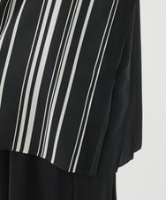 PHBHW34360 GEORGES RECH(小さいサイズ)(メゾン ドゥ サンク)  [セットアップ対応]ランダムストライプバックプリーツブラウス ブラック
