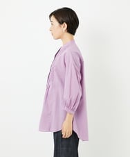 PHBJB26250 GEORGES RECH(小さいサイズ)(メゾン ドゥ サンク) バンドカラーシャーリングコットン7分袖ブラウス パープル