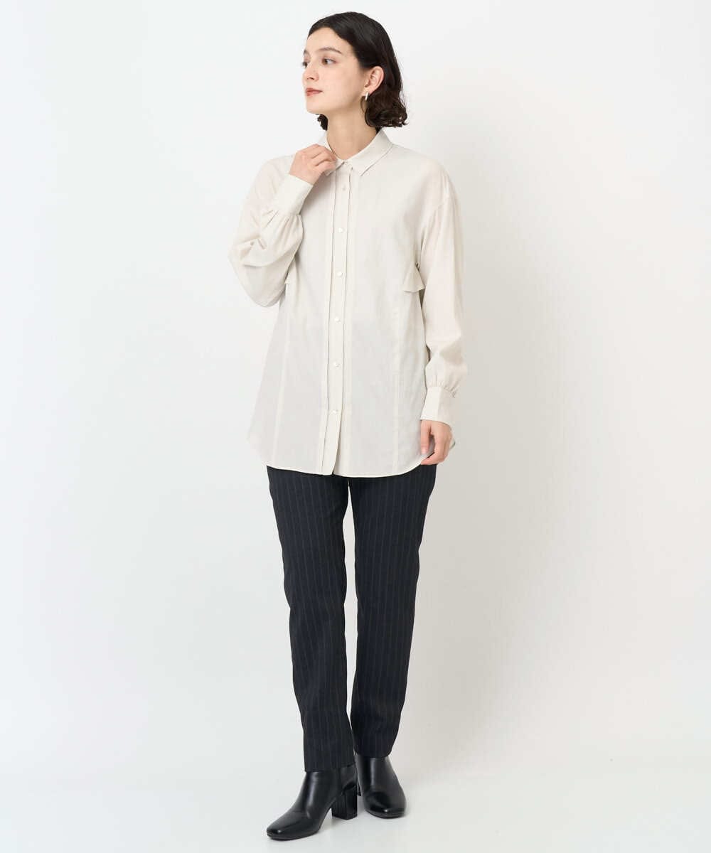 PHBJB45290 GEORGES RECH(小さいサイズ)(メゾン ドゥ サンク) フリルヨークバックタックブラウス アイボリー