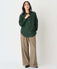 PHBJE24290 GEORGES RECH(小さいサイズ)(メゾン ドゥ サンク) フィブリルブロードシャツ グリーン