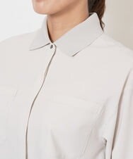 PHBJS03250 GEORGES RECH(小さいサイズ)(メゾン ドゥ サンク) [接触冷感]クロップドストレッチシャツブラウス ライトグレー