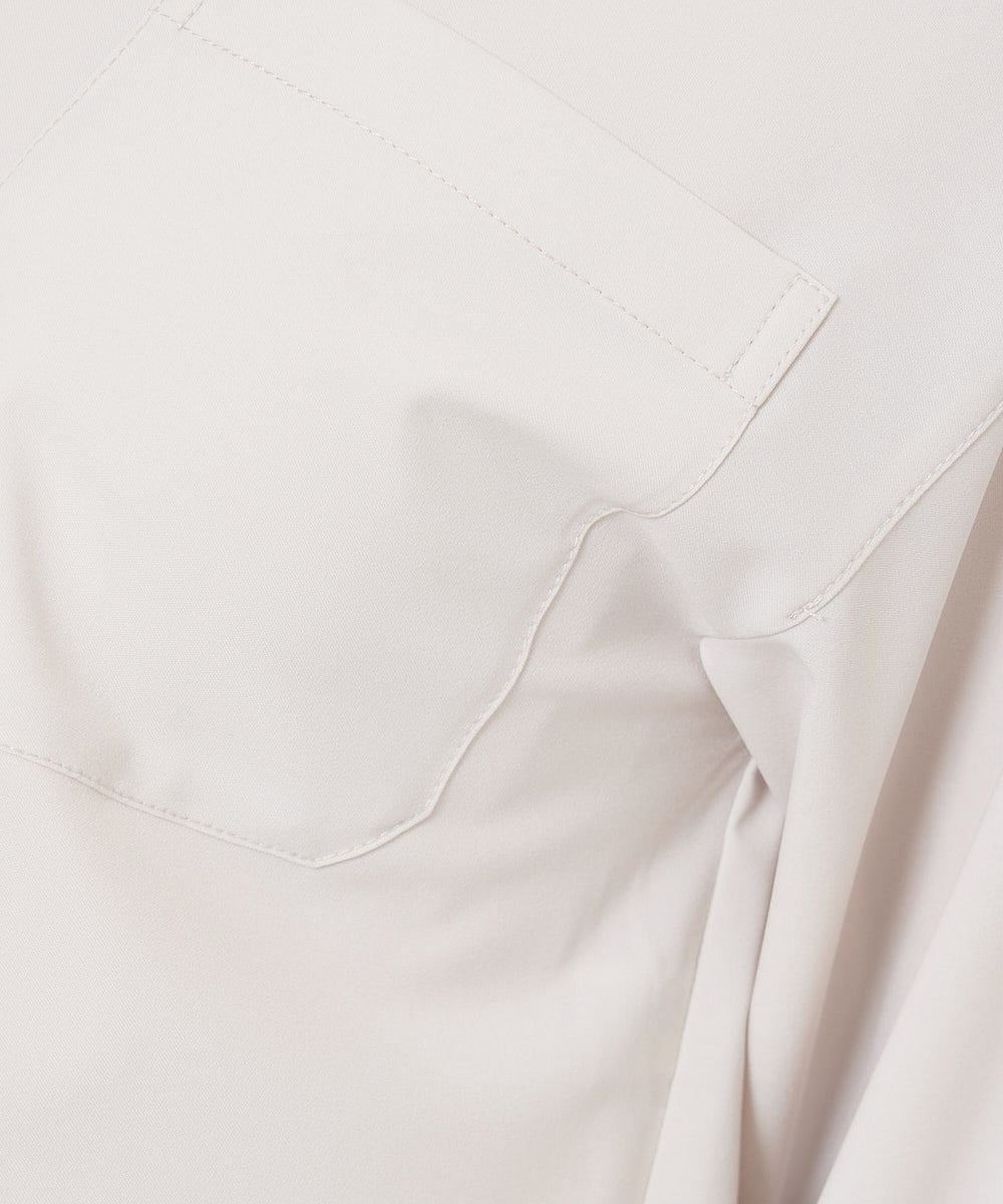 PHBJS03250 GEORGES RECH(小さいサイズ)(メゾン ドゥ サンク) [接触冷感]クロップドストレッチシャツブラウス ライトグレー