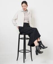 PHBJS03250 GEORGES RECH(小さいサイズ)(メゾン ドゥ サンク) [接触冷感]クロップドストレッチシャツブラウス ライトグレー