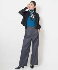 PHBJS03250 GEORGES RECH(小さいサイズ)(メゾン ドゥ サンク) [接触冷感]クロップドストレッチシャツブラウス ライトグレー
