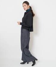 PHBJS03250 GEORGES RECH(小さいサイズ)(メゾン ドゥ サンク) [接触冷感]クロップドストレッチシャツブラウス ライトグレー