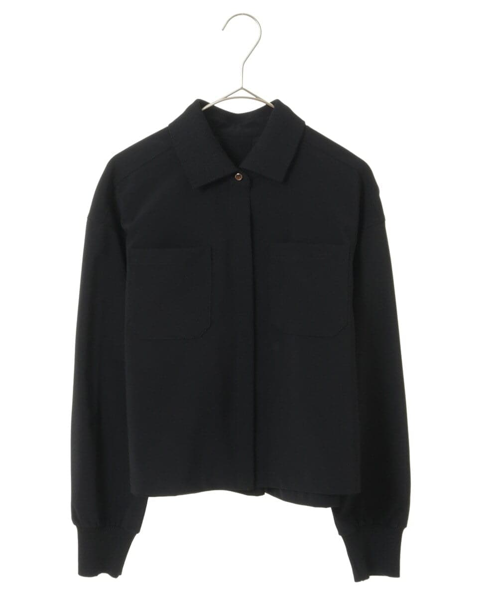 PHBJS03250 GEORGES RECH(小さいサイズ)(メゾン ドゥ サンク) [接触冷感]クロップドストレッチシャツブラウス ライトグレー